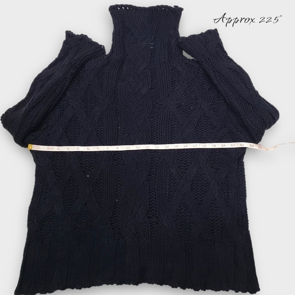 Goodnight Macaroon Navy Cable Knit Sweater Medium - Picture 6 of 7